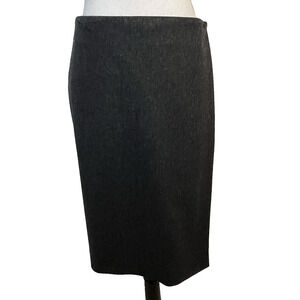 Brooks Brothers 346 Skirt Women's Size 14 Gray Wool Faux Wrap A-Line Knee-Length